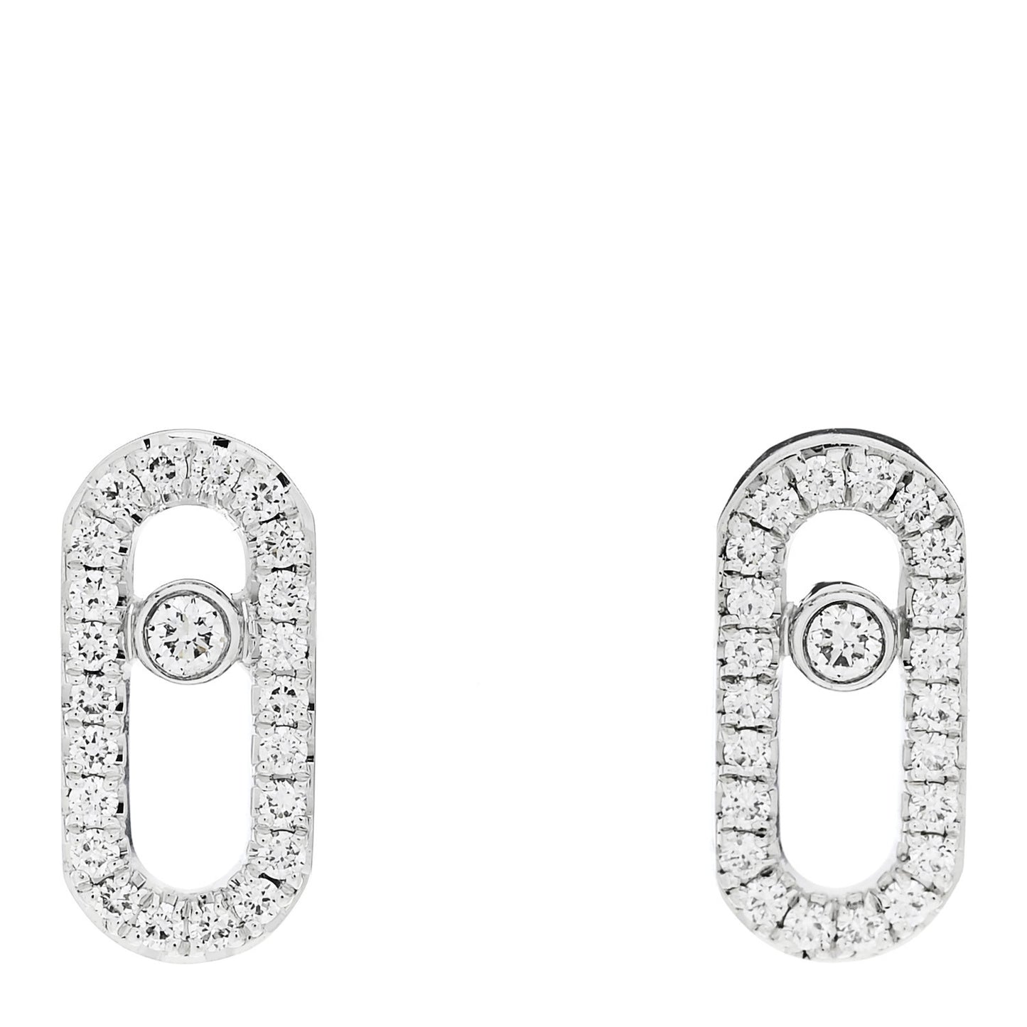 18K White Gold Diamond Move Uno Earrings
