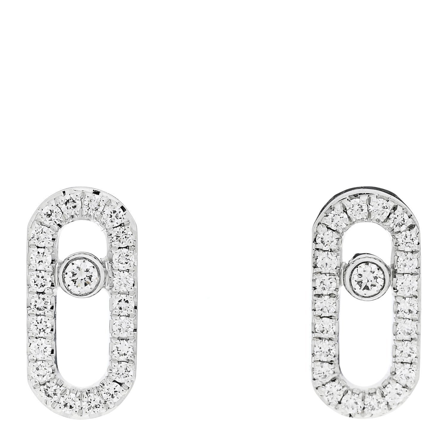Messika 18K White Gold Diamond Move Uno Earrings 1 of 7