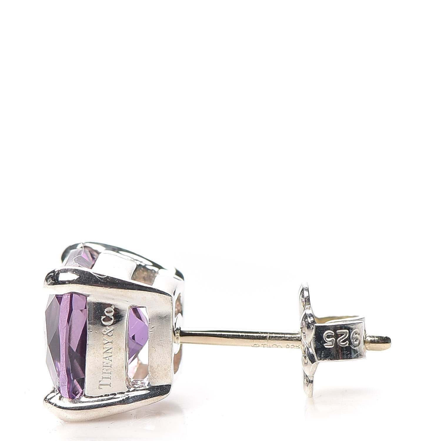 Tiffany Sterling Silver Amethyst Sparklers Stud Earrings 4 of 5