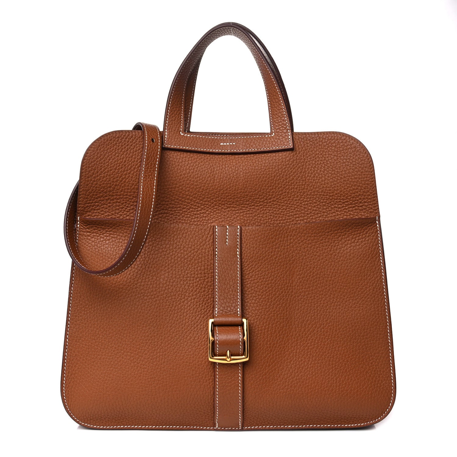 Hermes Taurillon Clemence Halzan 31 Gold 1 of 9