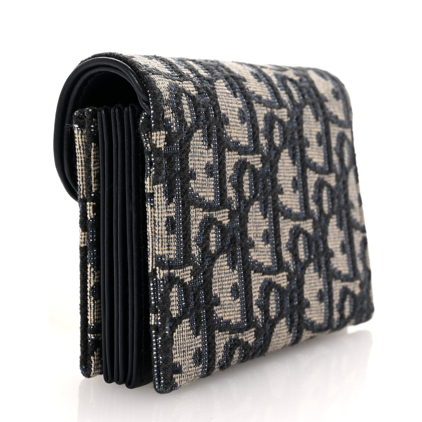 Oblique Saddle 5-Gusset Card Holder Blue