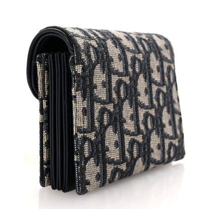 Christian Dior Oblique Saddle 5-Gusset Card Holder Blue 3 of 8