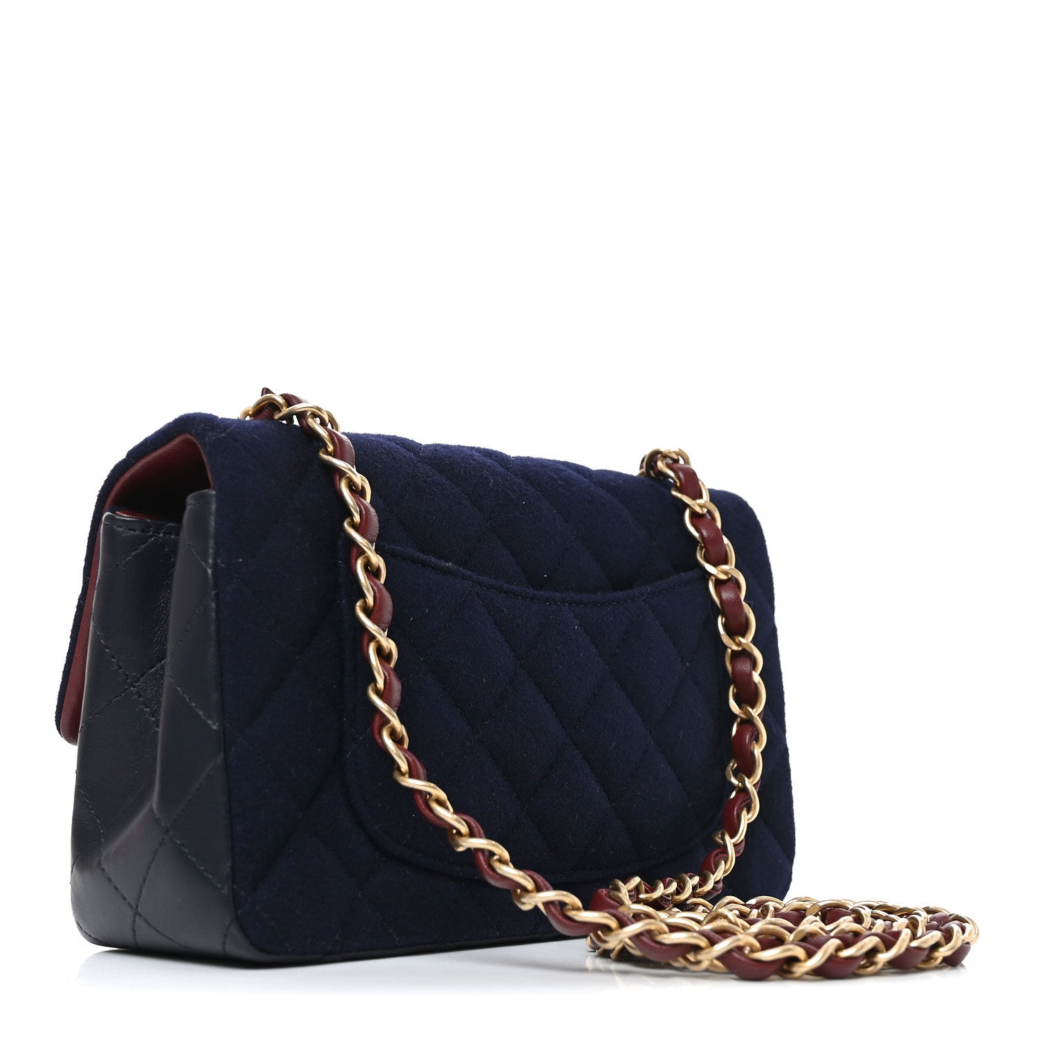 Chanel Felt Quilted Paris-Hamburg Charms Mini Rectangular Flap