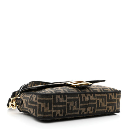 Fendi Fabric Jacquard FF 1974 Medium Baguette Tobacco Moro Black 4 of 12