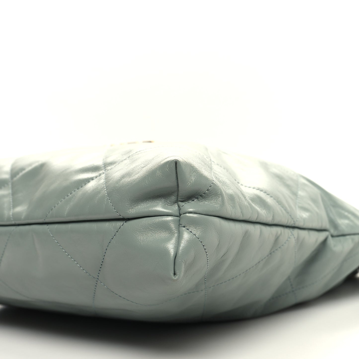 Shiny Calfskin Quilted Chanel 22 Grey