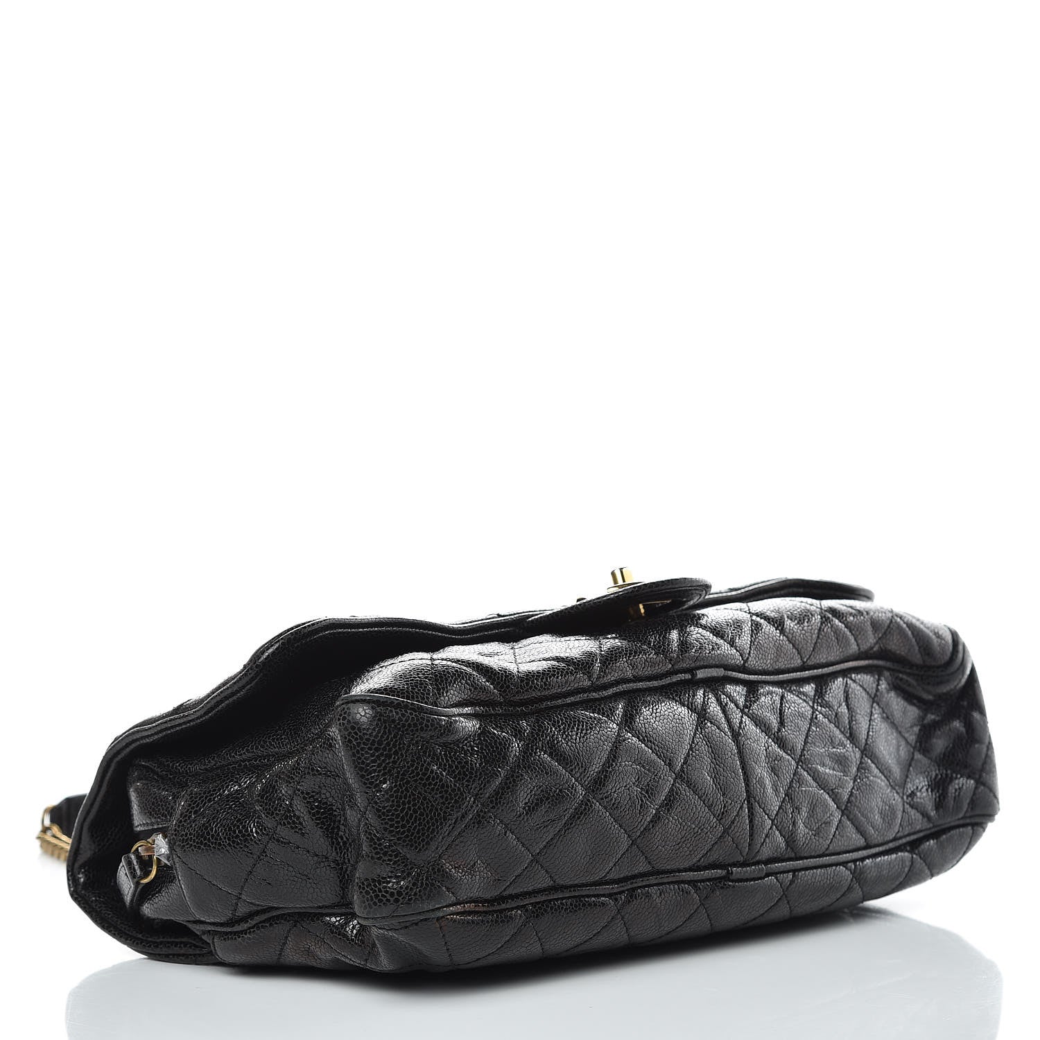 Chanel Crumpled Grained Calfskin Quilted Large Shiva Flap Black 4 of 9