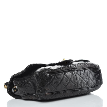 Chanel Crumpled Grained Calfskin Quilted Large Shiva Flap Black 4 of 9