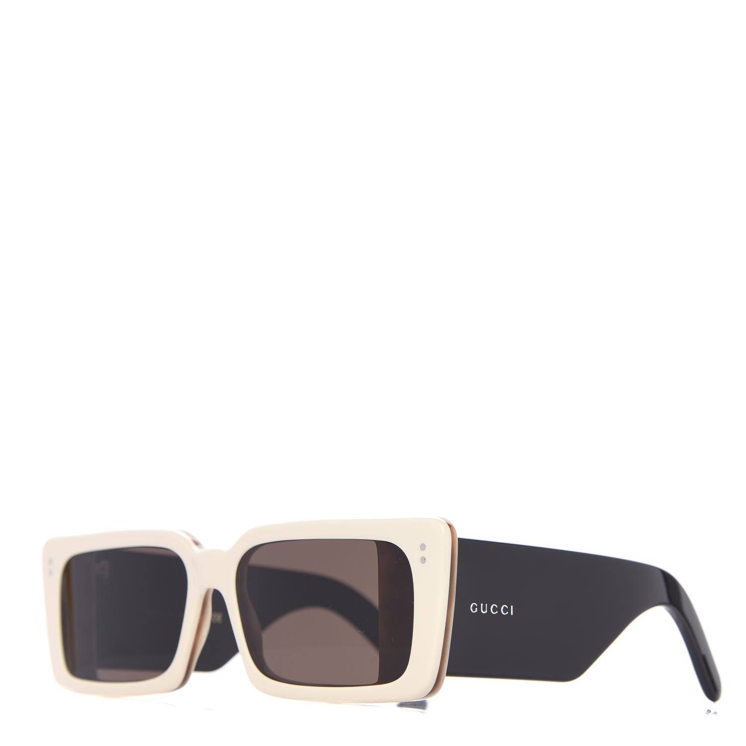 Gucci Acetate Rectangular Flap GG0543S Sunglasses White Black 1 of 8