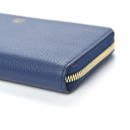 MCM Calfskin Fontanellas Park Avenue Milla Zip Around Wallet Navy Blue 9 of 10