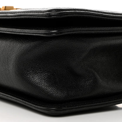 Chanel Caviar Chevron Quilted Medium Boy Flap Black 10 of 10