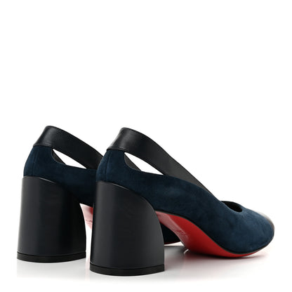 Christian Louboutin Suede Nappa Miss Duvette 55mm Cap Toe Pumps 36.5 Marine 5 of 8