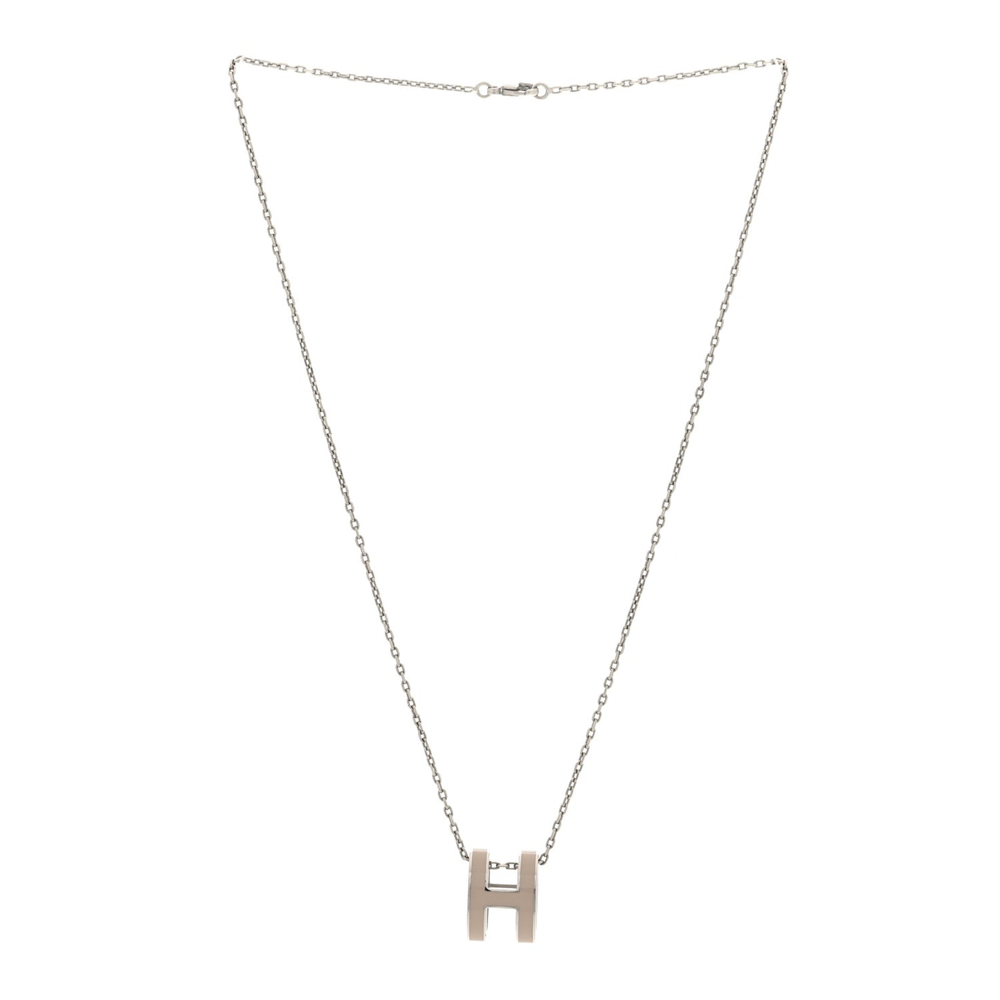 Lacquered Palladium Pop H Pendant Necklace Marron Glace