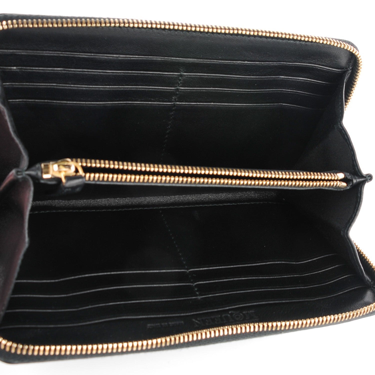 Alexander McQueen Pebbled Calfskin Skull Continental Zip Wallet Black 5 of 8