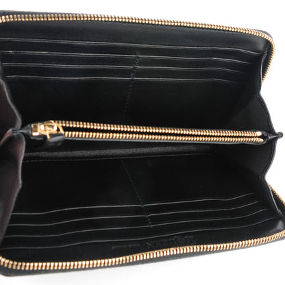 Alexander McQueen Pebbled Calfskin Skull Continental Zip Wallet Black 5 of 8