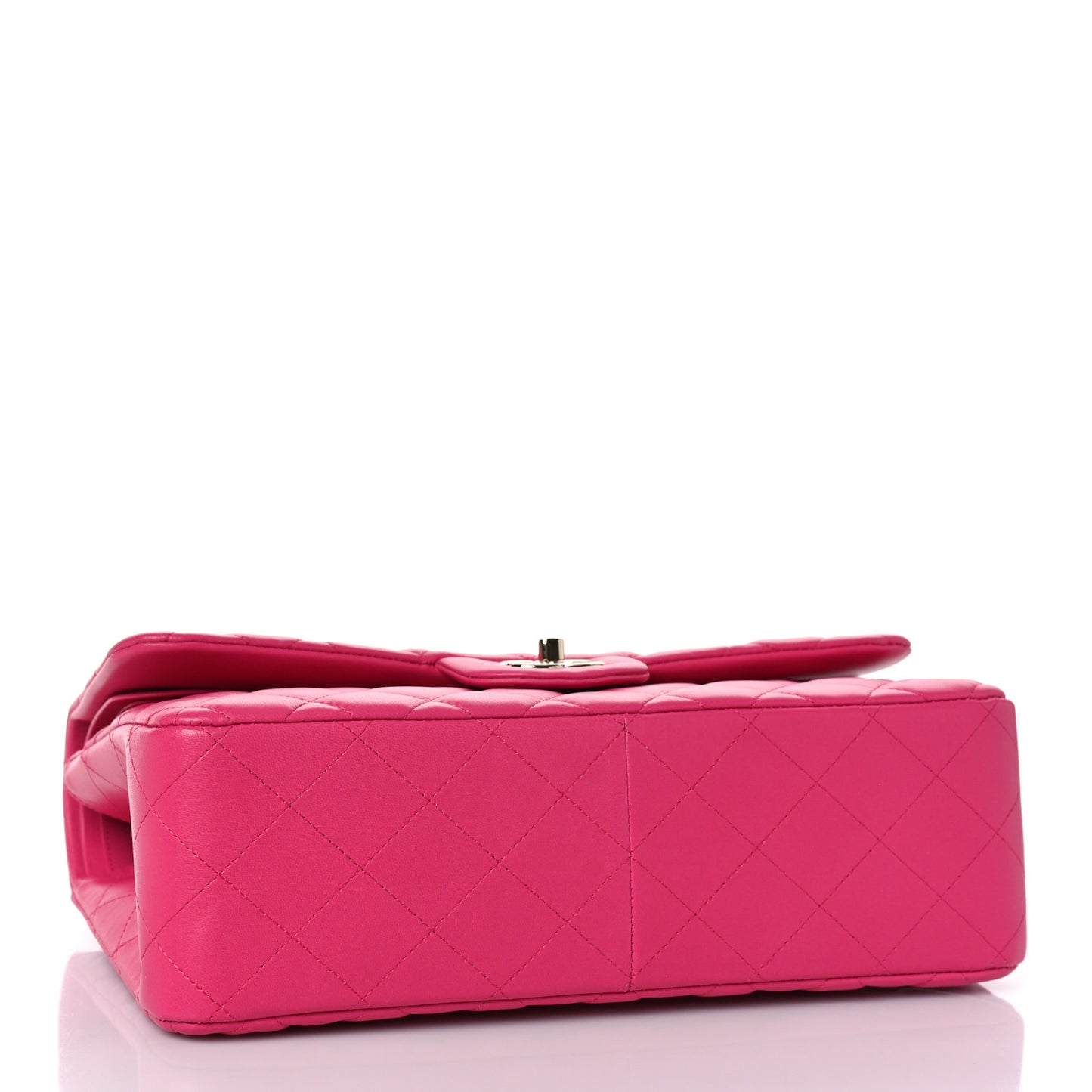 Lambskin Quilted Jumbo Double Flap Fuchsia