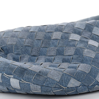 Bottega Veneta Nappa Denim Effect Intrecciato Teen Jodie Hobo Denim 8 of 9