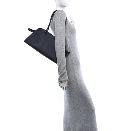 The Row Grained Calfskin Margaux Shoulder 12 Dark Navy 3 of 17