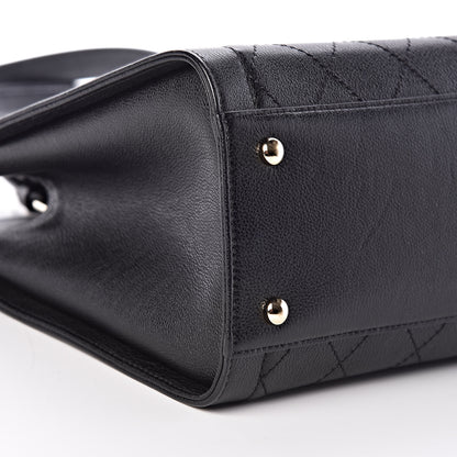 Chanel Grained Calfskin Stitched Large Label Click Shopper Tote Black 8 of 9