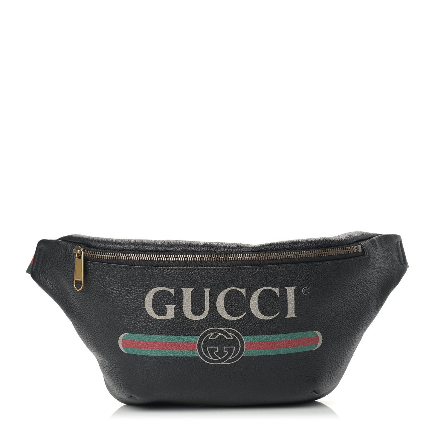 Grained Calfskin Logo Belt Bag Black