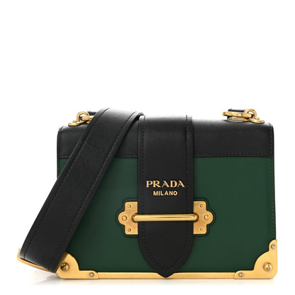 Prada City Calf Saffiano Cahier Bag Biliardo Black 1 of 9