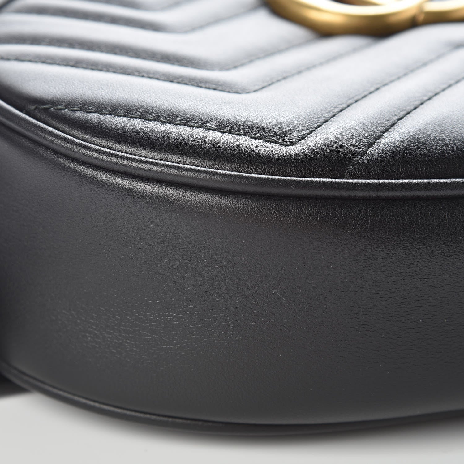Gucci Calfskin Matelasse GG Marmont Belt Bag 75 30 Black 9 of 11