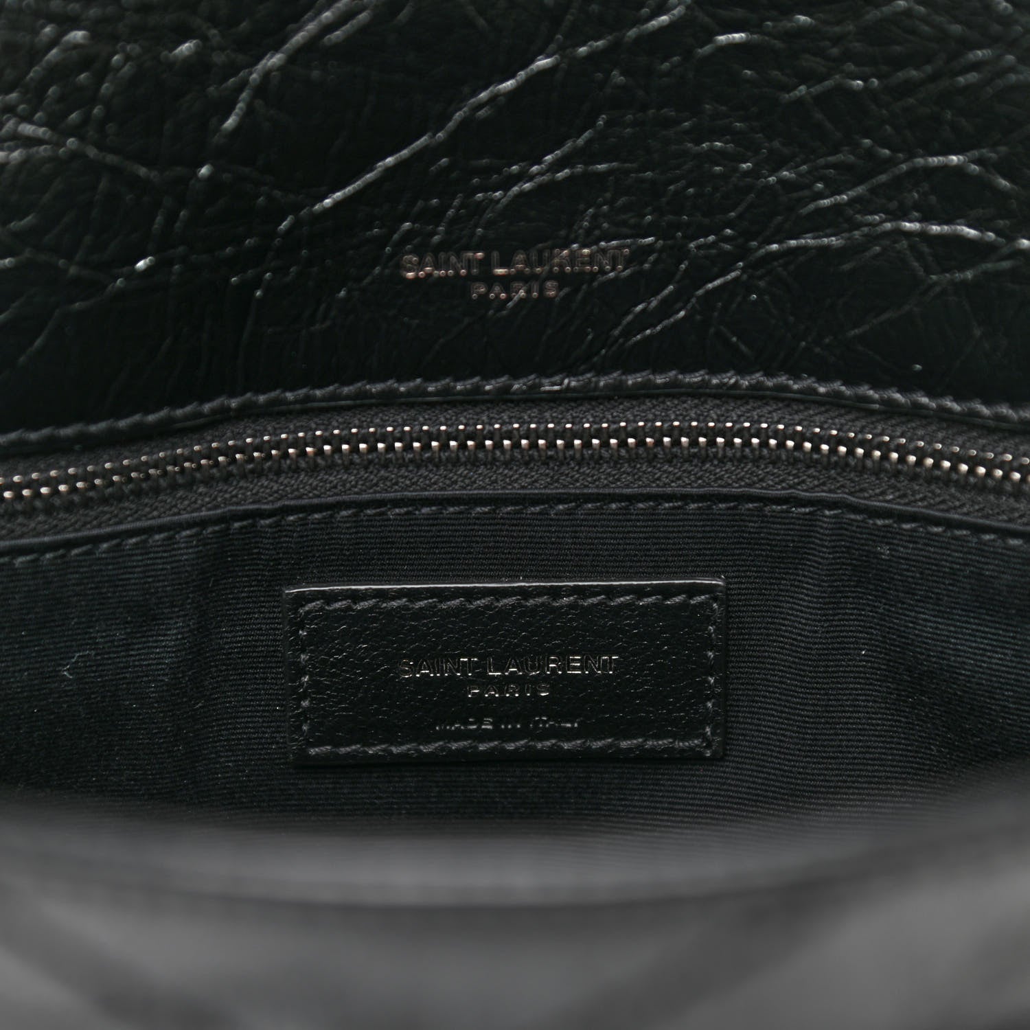 Saint Laurent Crinkled Calfskin Matelasse Monogram Medium Niki Chain Satchel Black 6 of 10