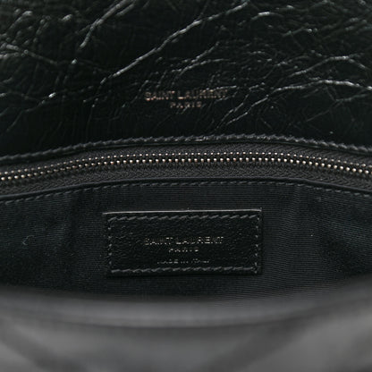 Saint Laurent Crinkled Calfskin Matelasse Monogram Medium Niki Chain Satchel Black 6 of 10