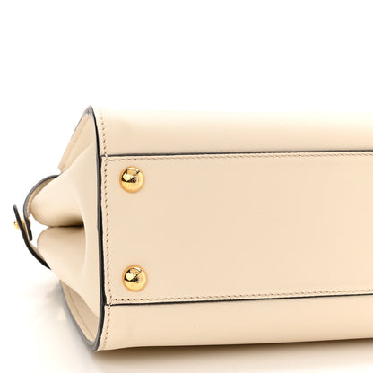 Fendi Vitello Seta Suede FF Mini Peekaboo Iconic Satchel Uovo Sigaro Marrone 9 of 10