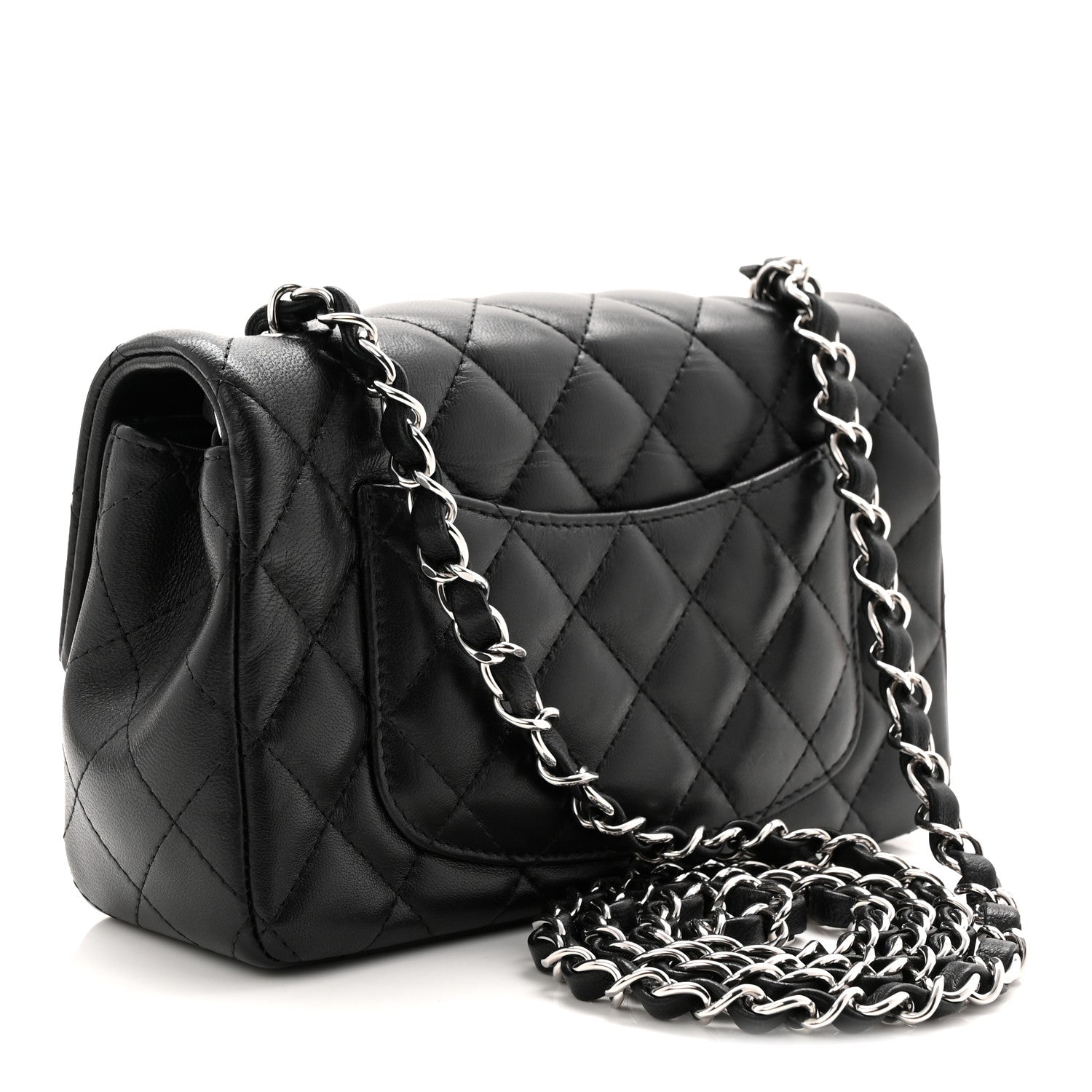 Chanel Lambskin Quilted Mini Rectangular Flap Black 3 of 11