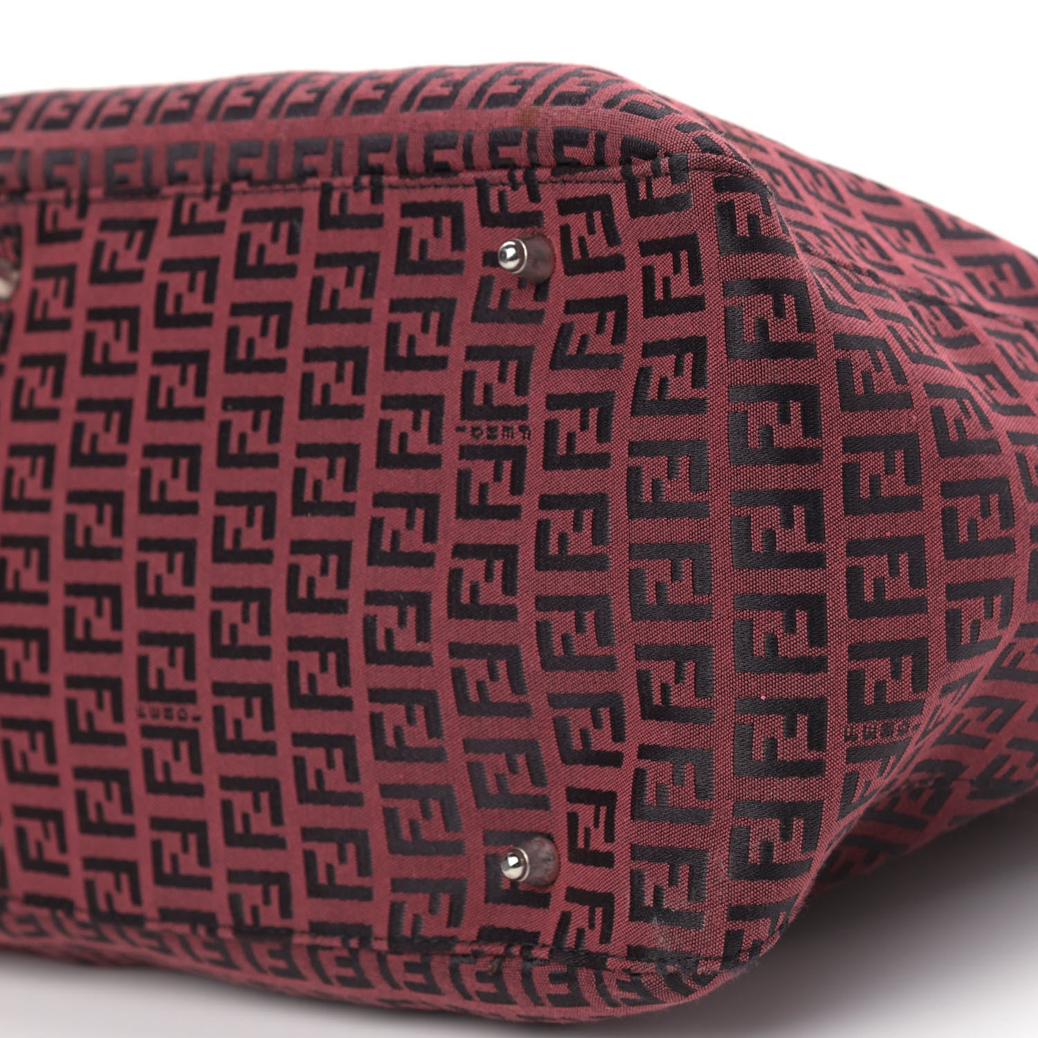 Fendi Zucchino Holdall Tote Red Black 8 of 8