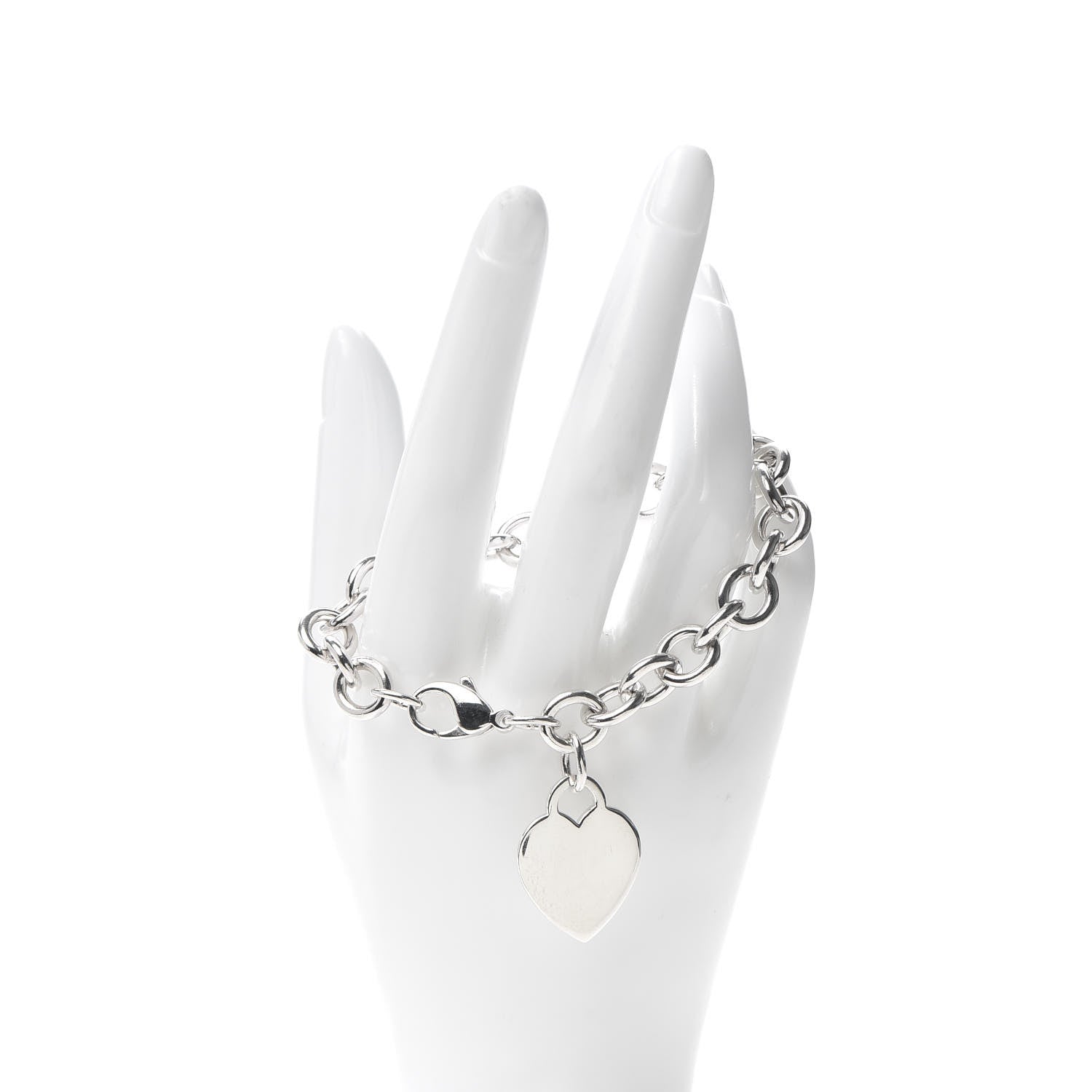 Tiffany Sterling Silver Heart Tag Charm Bracelet 2 of 5