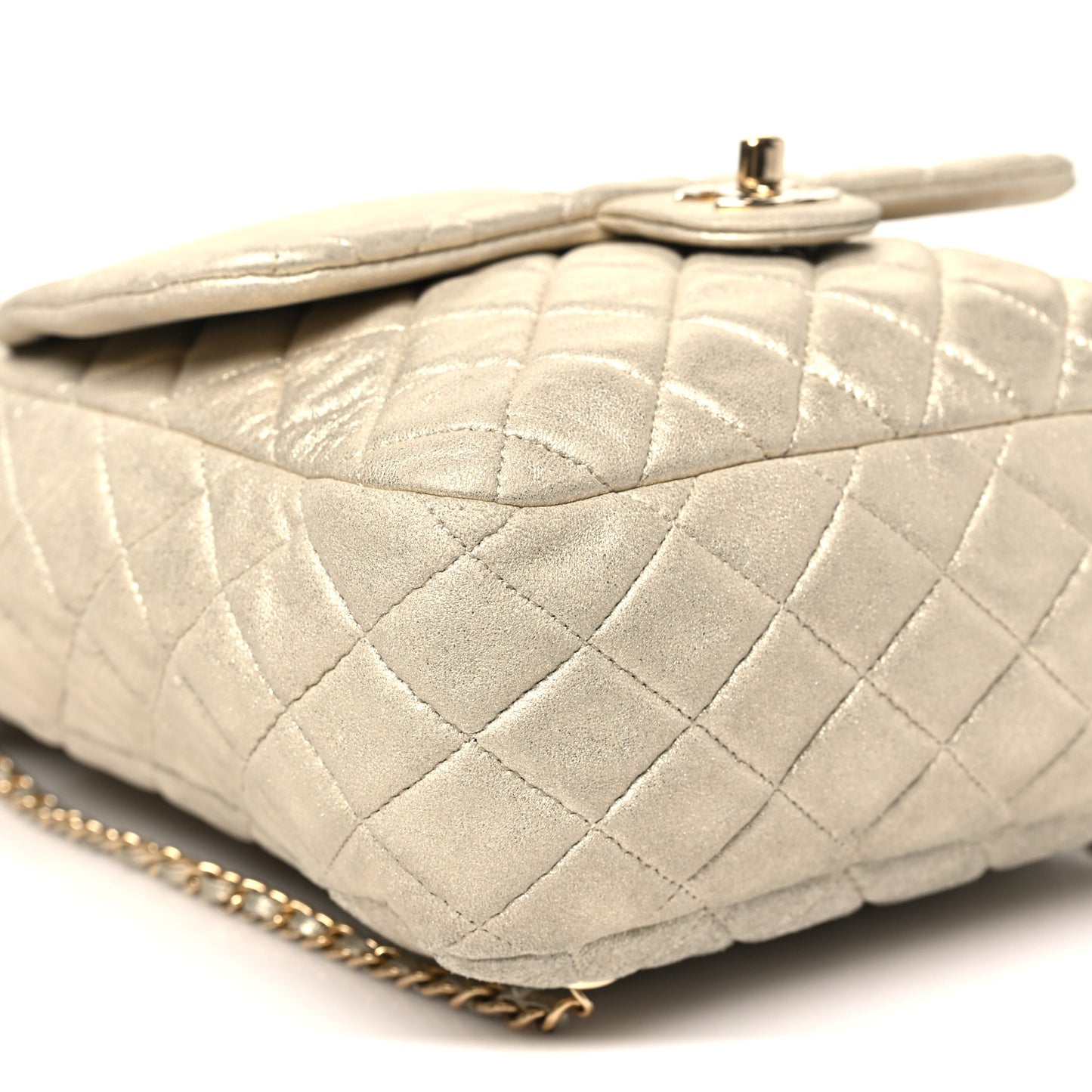 Metallic Lambskin Quilted Small In Seoul Backpack Light Gold