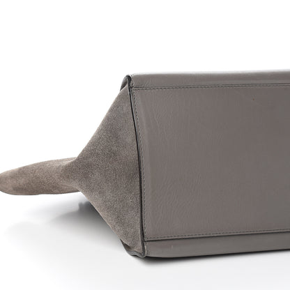 Celine Crocodile Embossed Nubuck Medium Trapeze Grey 8 of 12
