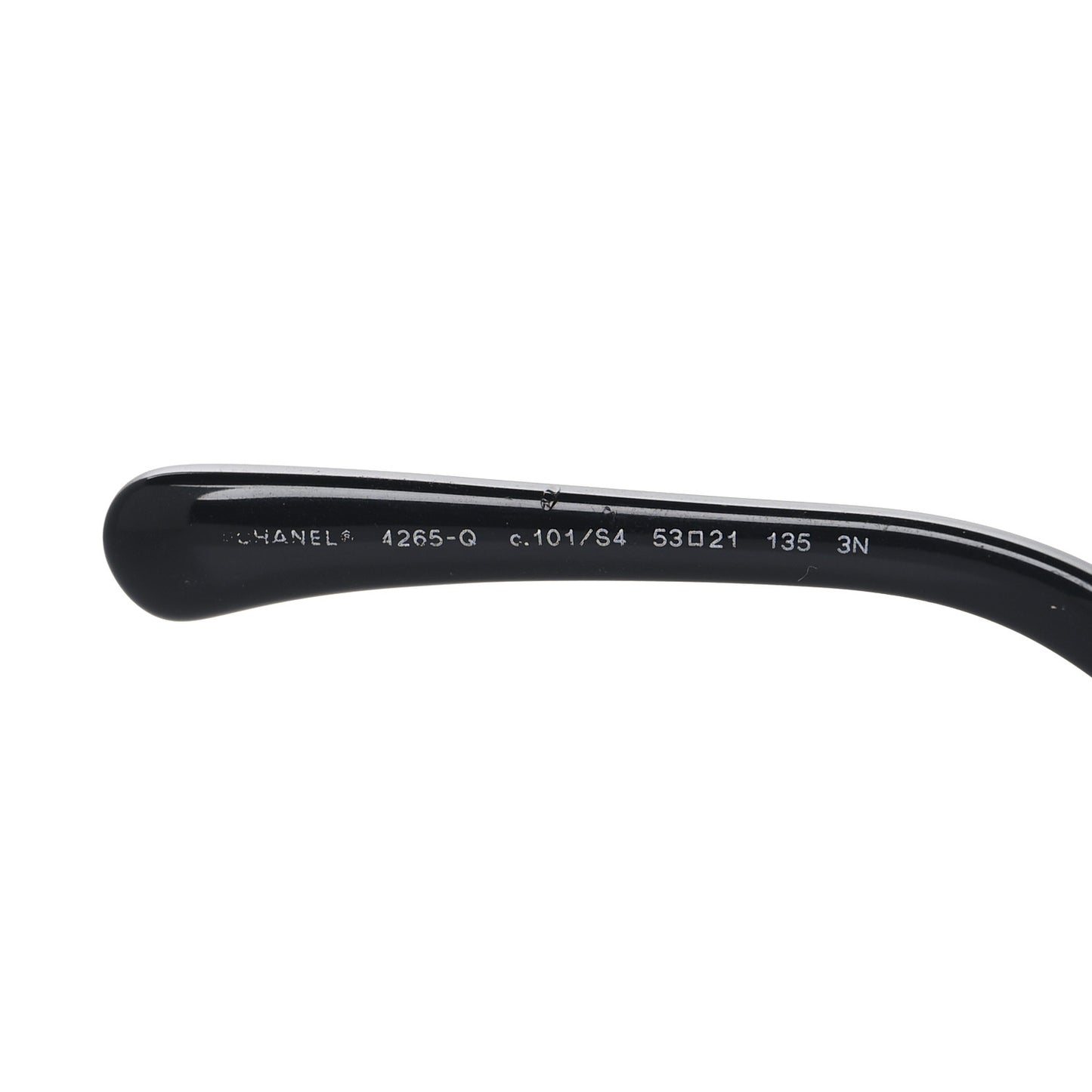 Metal Calfskin Round Chain Sunglasses 4265-Q Black