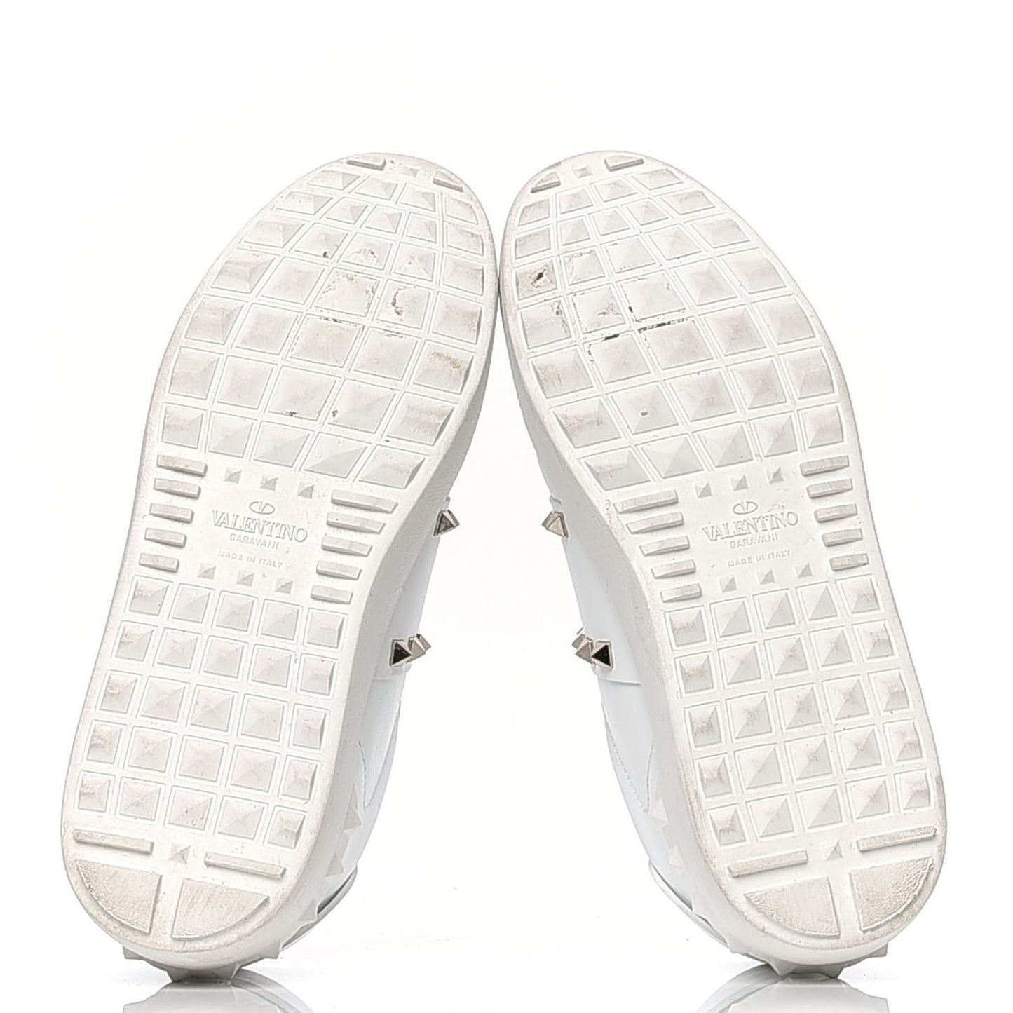 Calfskin Rockstud Untitled Open Sneakers 38 White