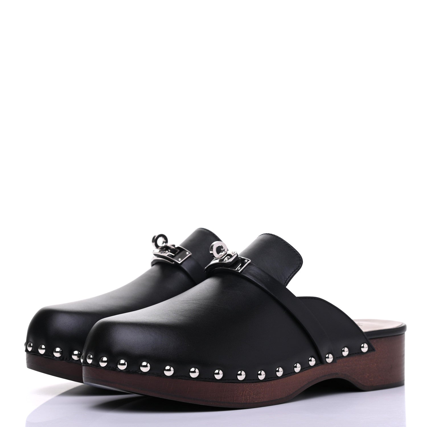 Hermes Calfskin Carlotta Mules 38 Black 3 of 8