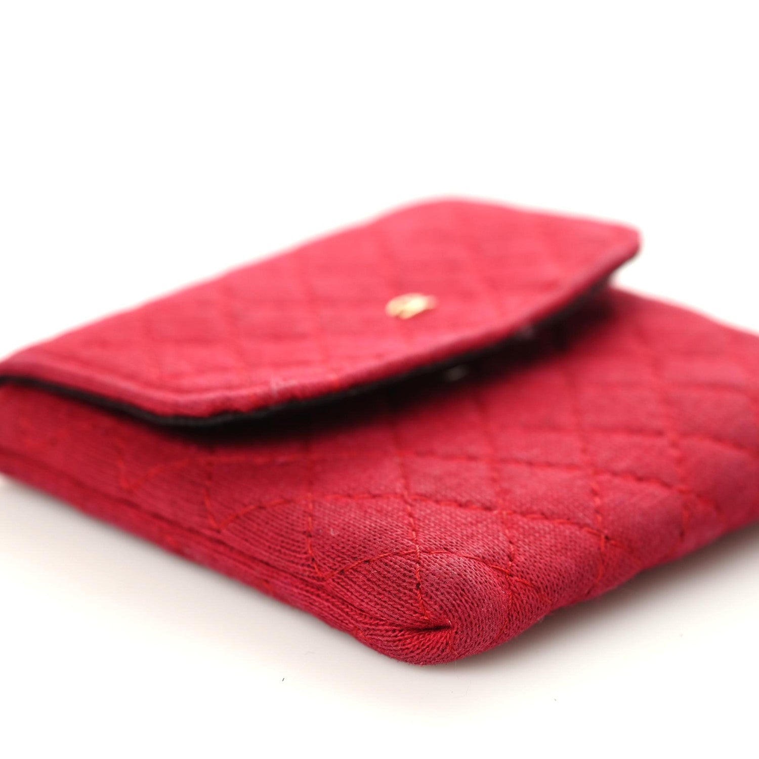 Chanel Jersey Quilted Micro Flap Bag Red 5 of 9