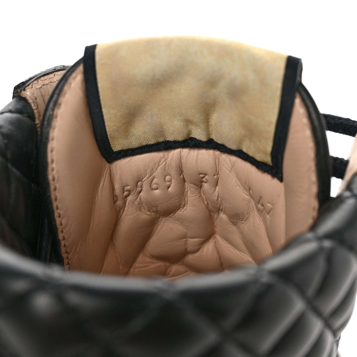 Gucci Apollo Calfskin GG Supreme Nappa Samoa Quilted Lace Up Ankle Boots 37 Black 7 of 7