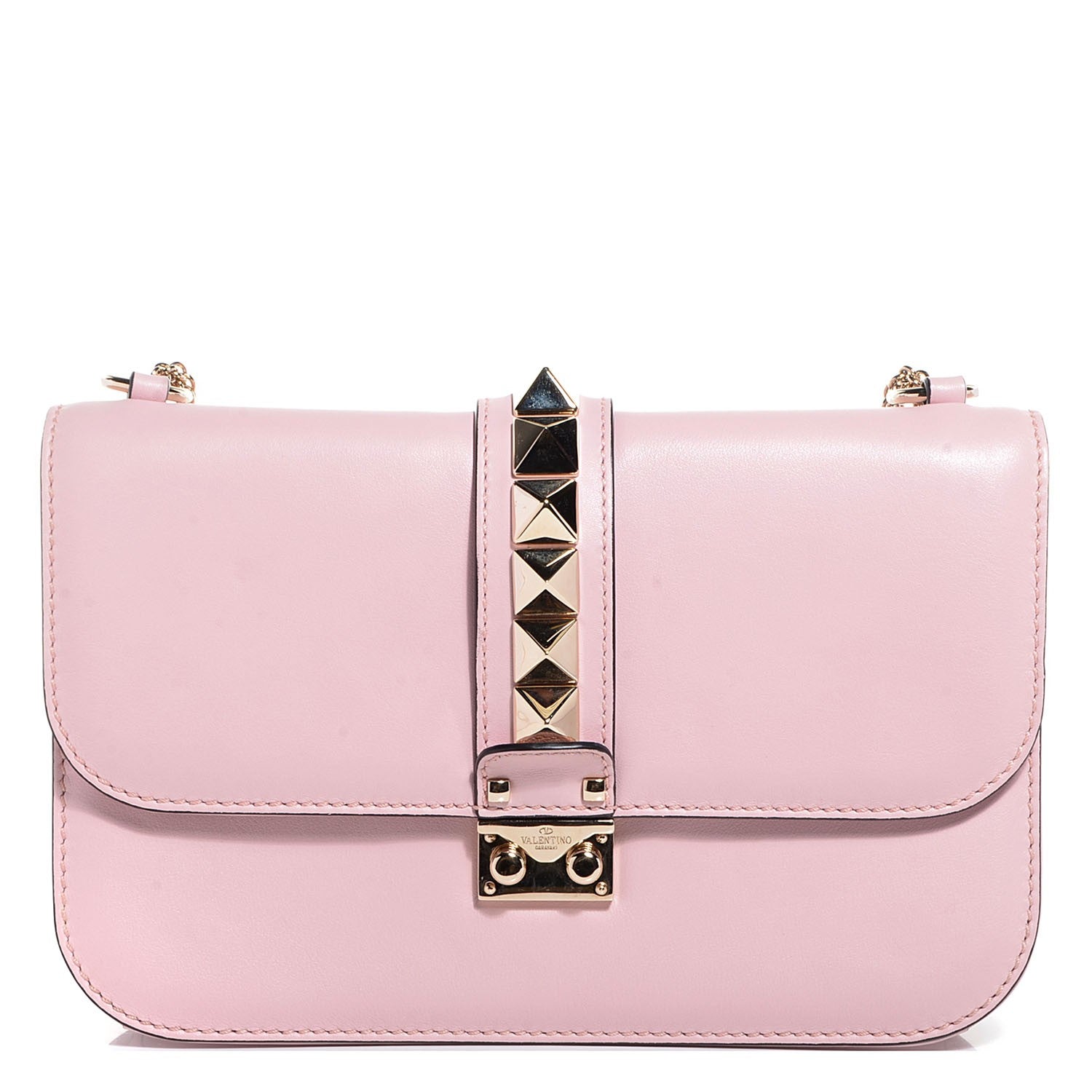 Valentino Garavani Vitello Medium Glam Lock Rockstud Flap Water Rose 8 of 8
