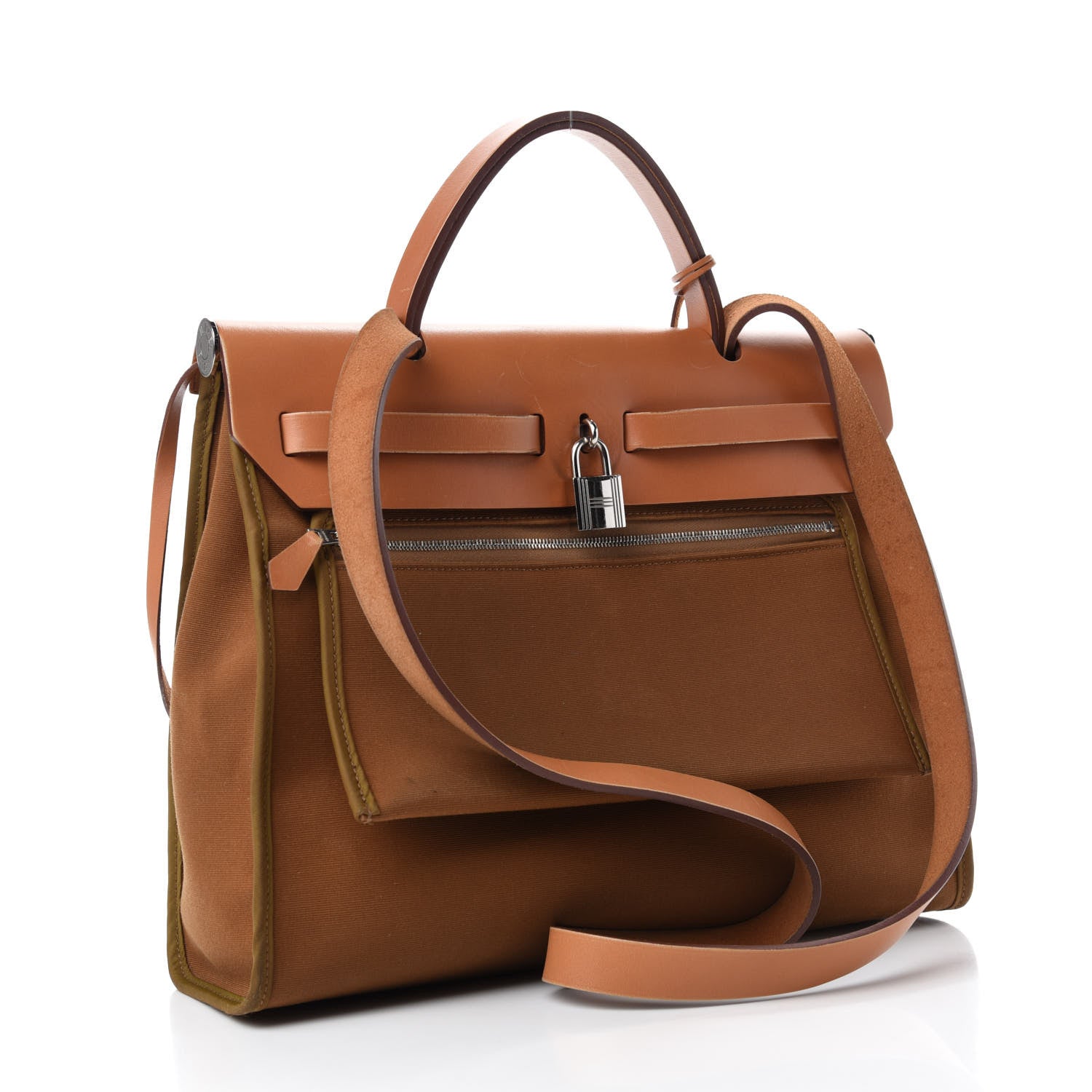 Hermes Vache Hunter Toile Herbag Zip 31 PM Alezan 3 of 12