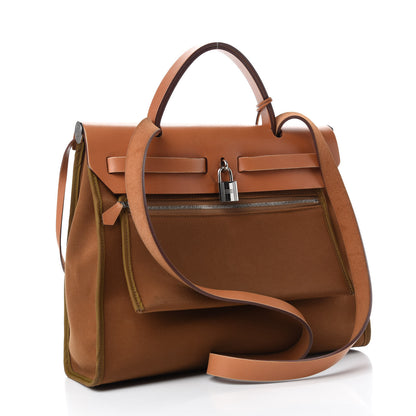 Hermes Vache Hunter Toile Herbag Zip 31 PM Alezan 3 of 12