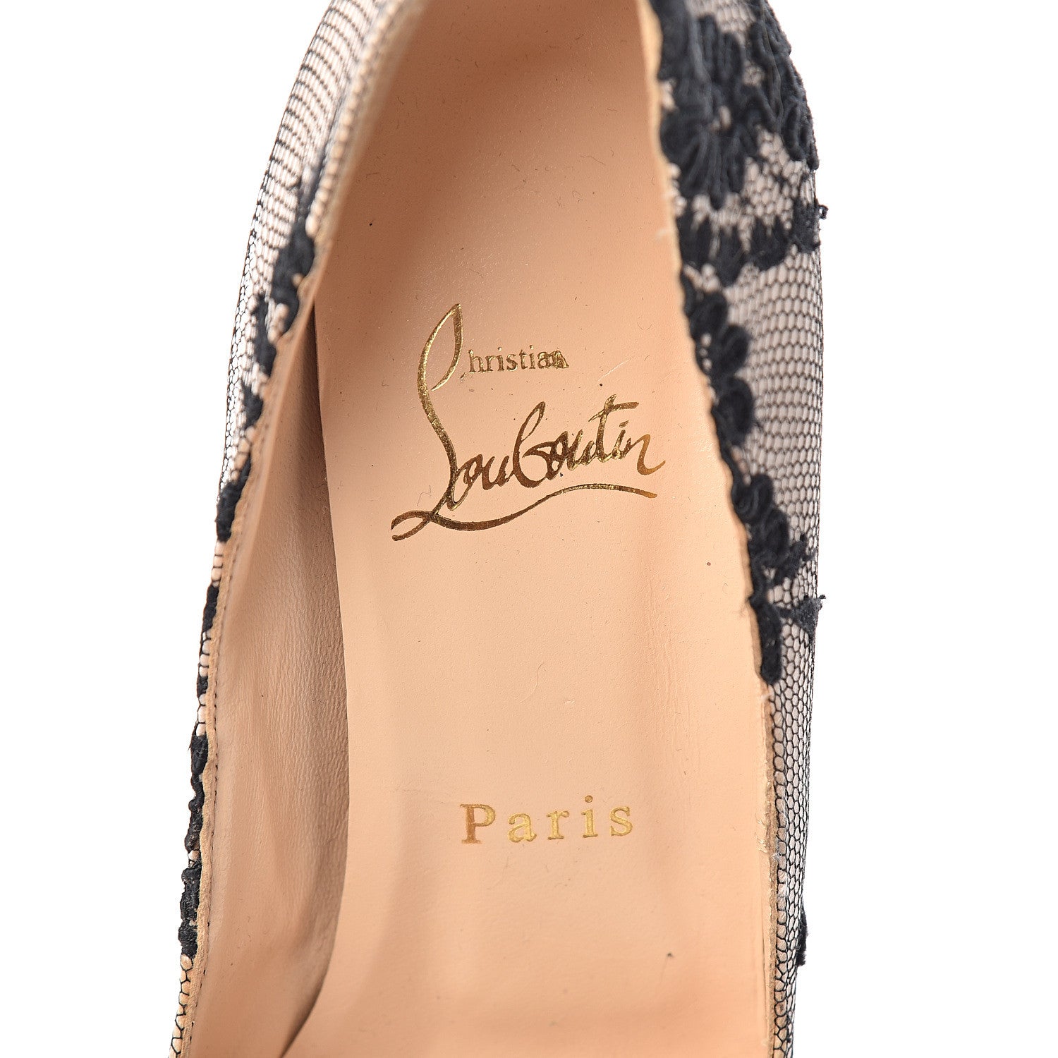 Christian Louboutin Satin Lace Hyper Prive 120 Pumps 38 Black 7 of 7