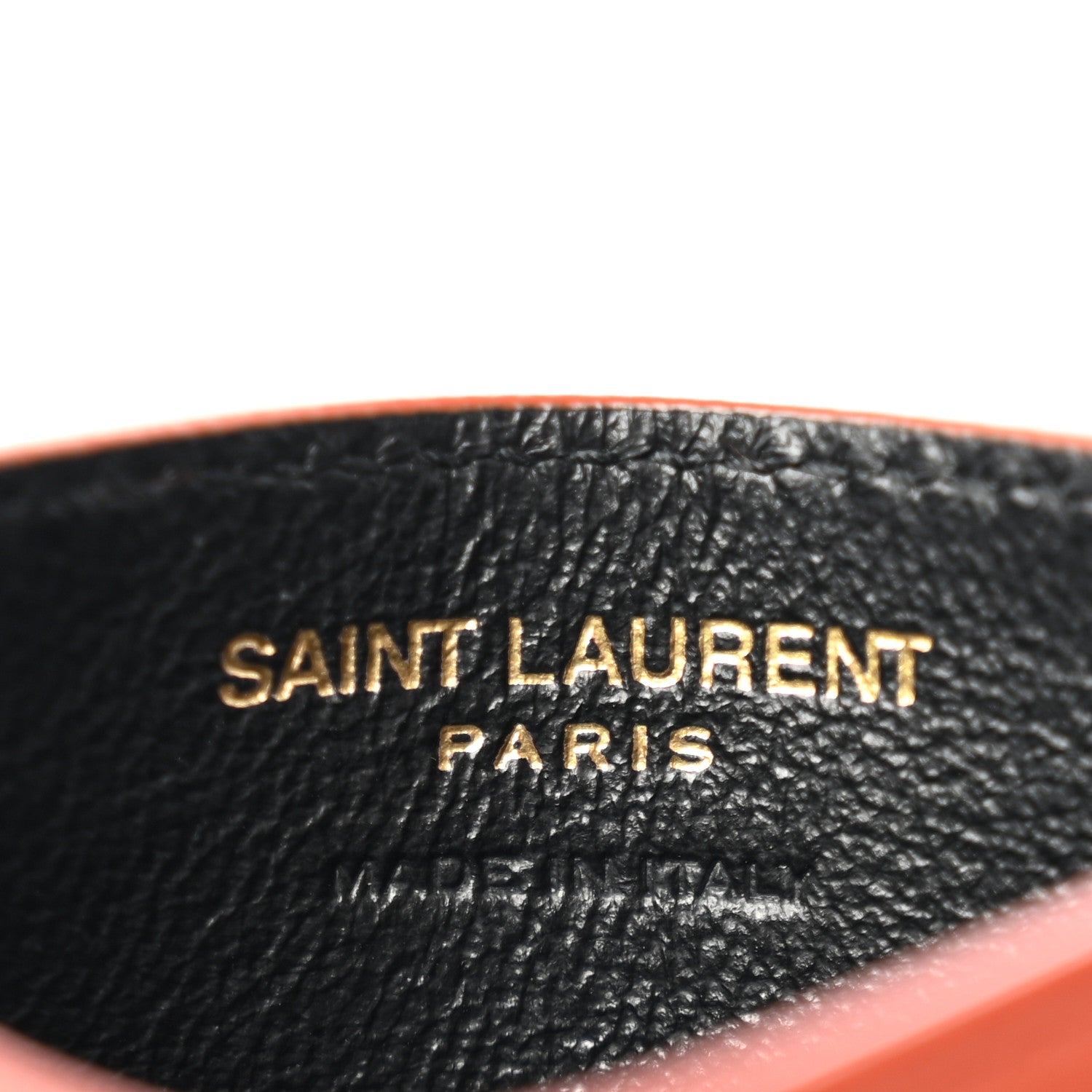 Saint Laurent Lambskin Matelasse Chevron Monogram Credit Card Case Dark Mandarin 6 of 8