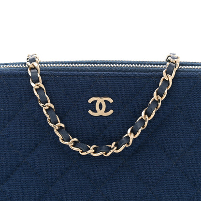 Chanel Jersey Quilted Small Clutch With Chain Navy 8 of 11