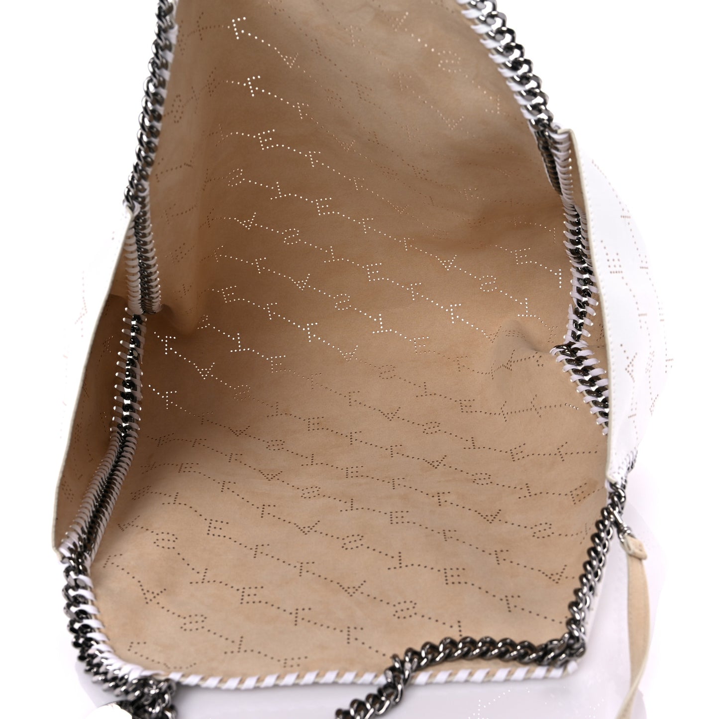 Eco Alter Nappa Perforated Logo Falabella Reversible Tote Optical White