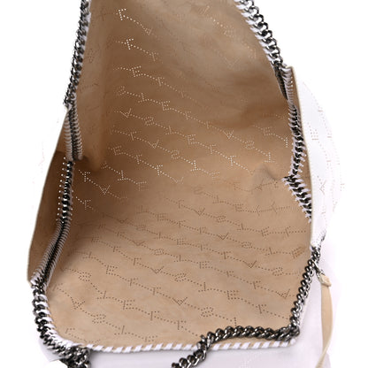 Stella McCartney Eco Alter Nappa Perforated Logo Falabella Reversible Tote Optical White 6 of 9