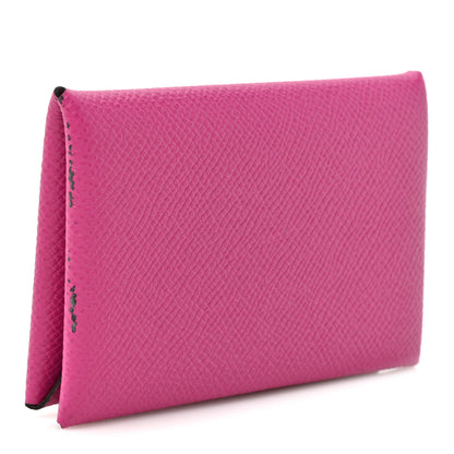 Hermes Epsom Calvi Card Case Rose Pourpre 3 of 9