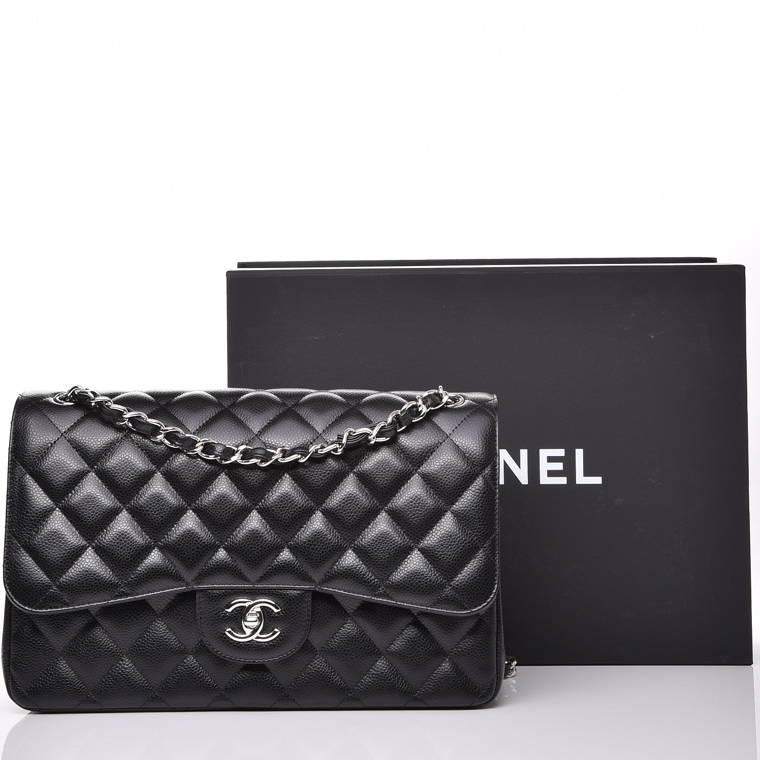Chanel Caviar Quilted Jumbo Double Flap Black 8 of 8