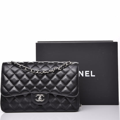 Chanel Caviar Quilted Jumbo Double Flap Black 8 of 8