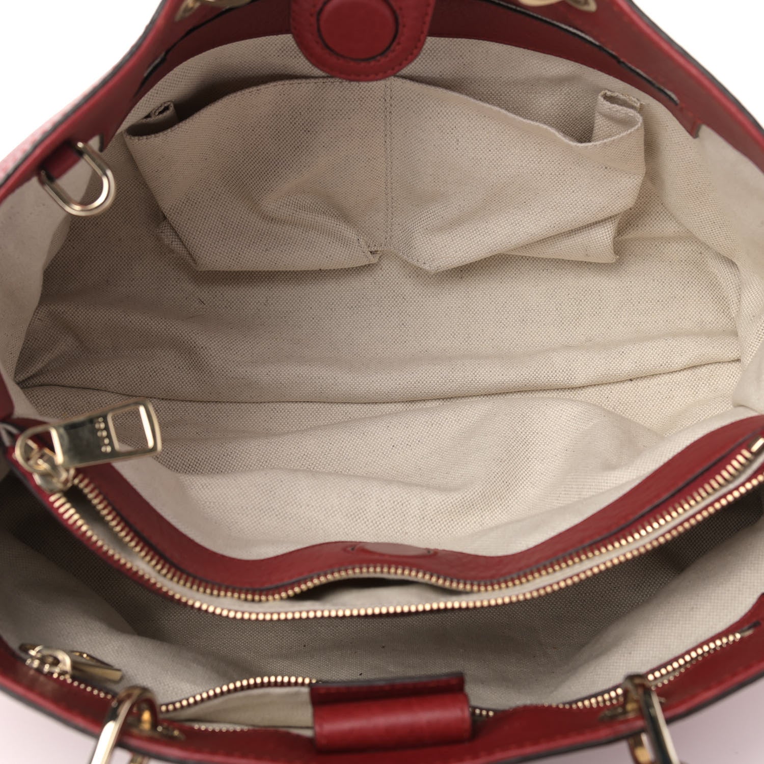 Gucci Pebbled Calfskin Medium Bamboo Shopper Tote Red 5 of 11